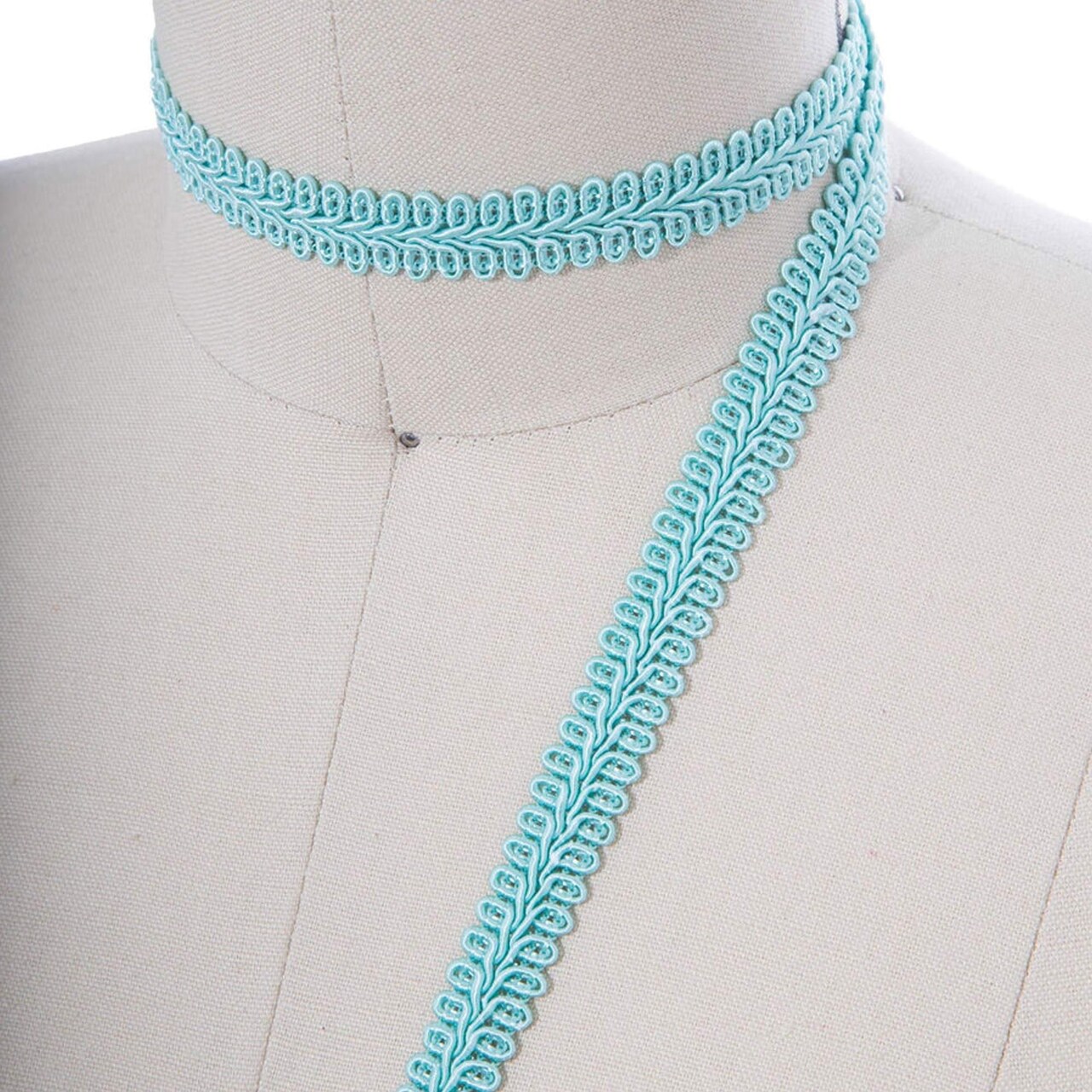 2 Yards 5/8" Width Turquoise Blue French Braided Upholstery Gimp Trim